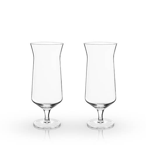 Raye™ Angled Crystal Hurricane Glasses - Set of 2