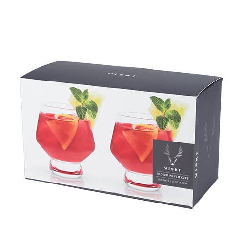 Raye™ Stackable Crystal Footed Punch Cups - Set of 2