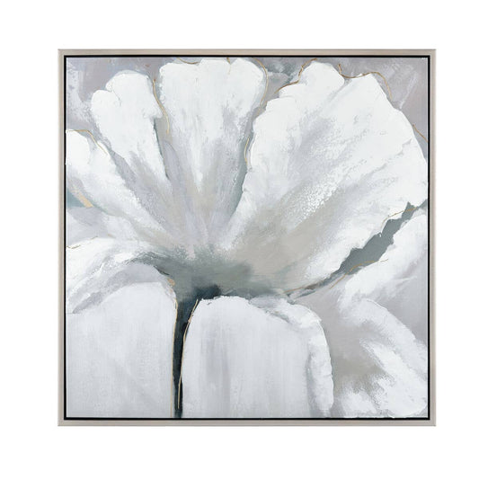 Valerie Blooms White Poppy Framed Canvas Wall Art