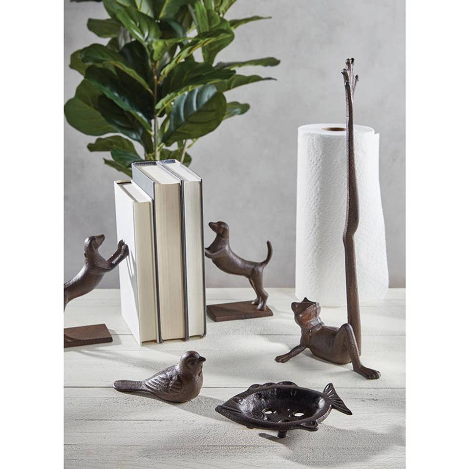 Cast Iron Frog Paper Towel Holder