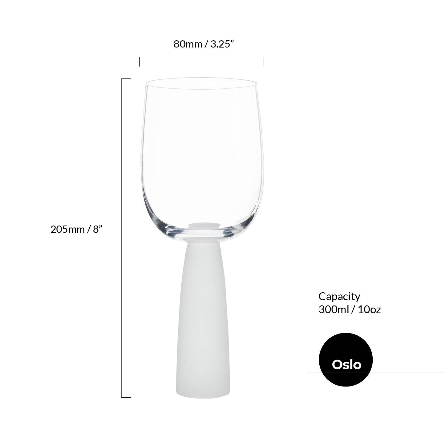 Set of 2 Oslo Wine Glasses Frost