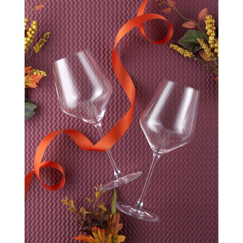 Layla Crystal Stemmed Red Wine Glasses, 17 Oz Set of 4