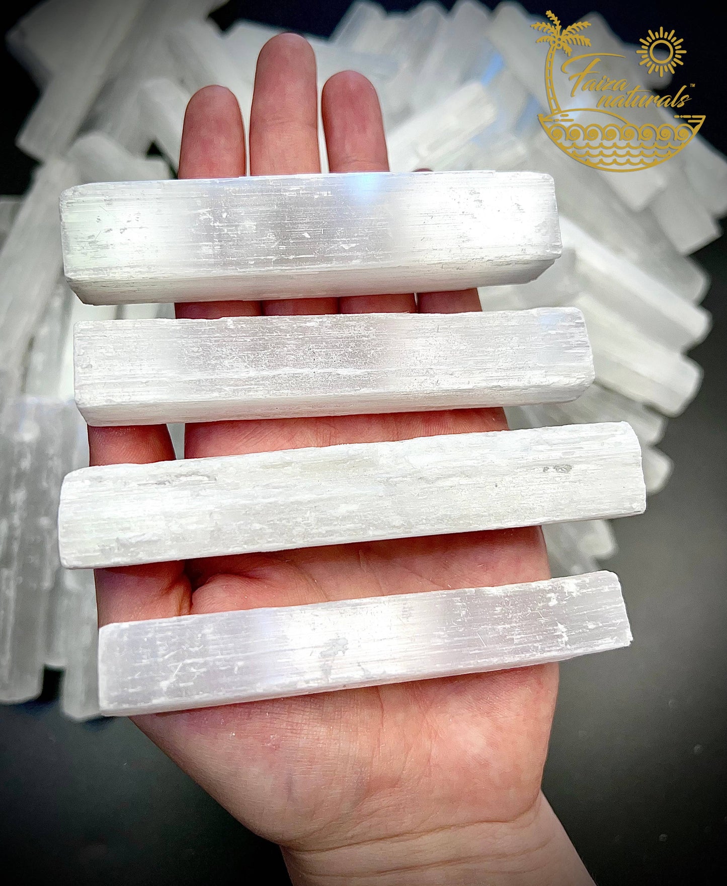 Selenite Crystal Wands (4 inch)  Imported from Morocco