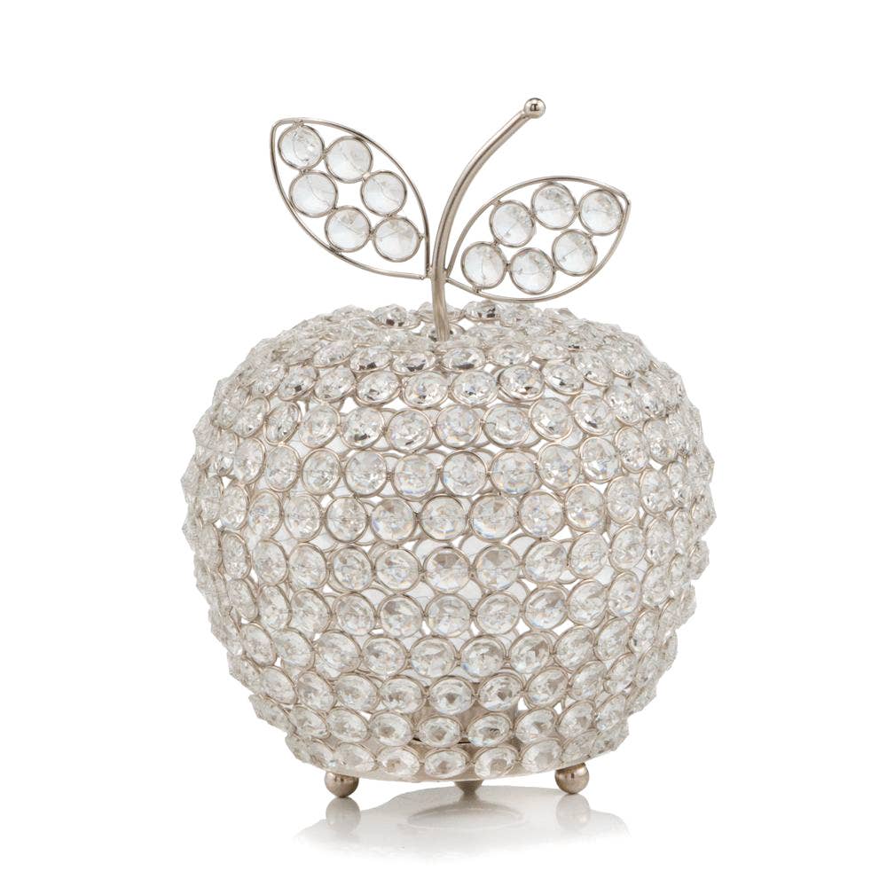 Manzana Tea Light Cristal Silver Apple