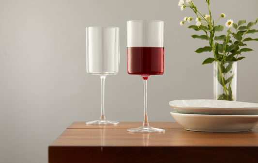 Claire Crystal Stemmed Red Wine Glasses