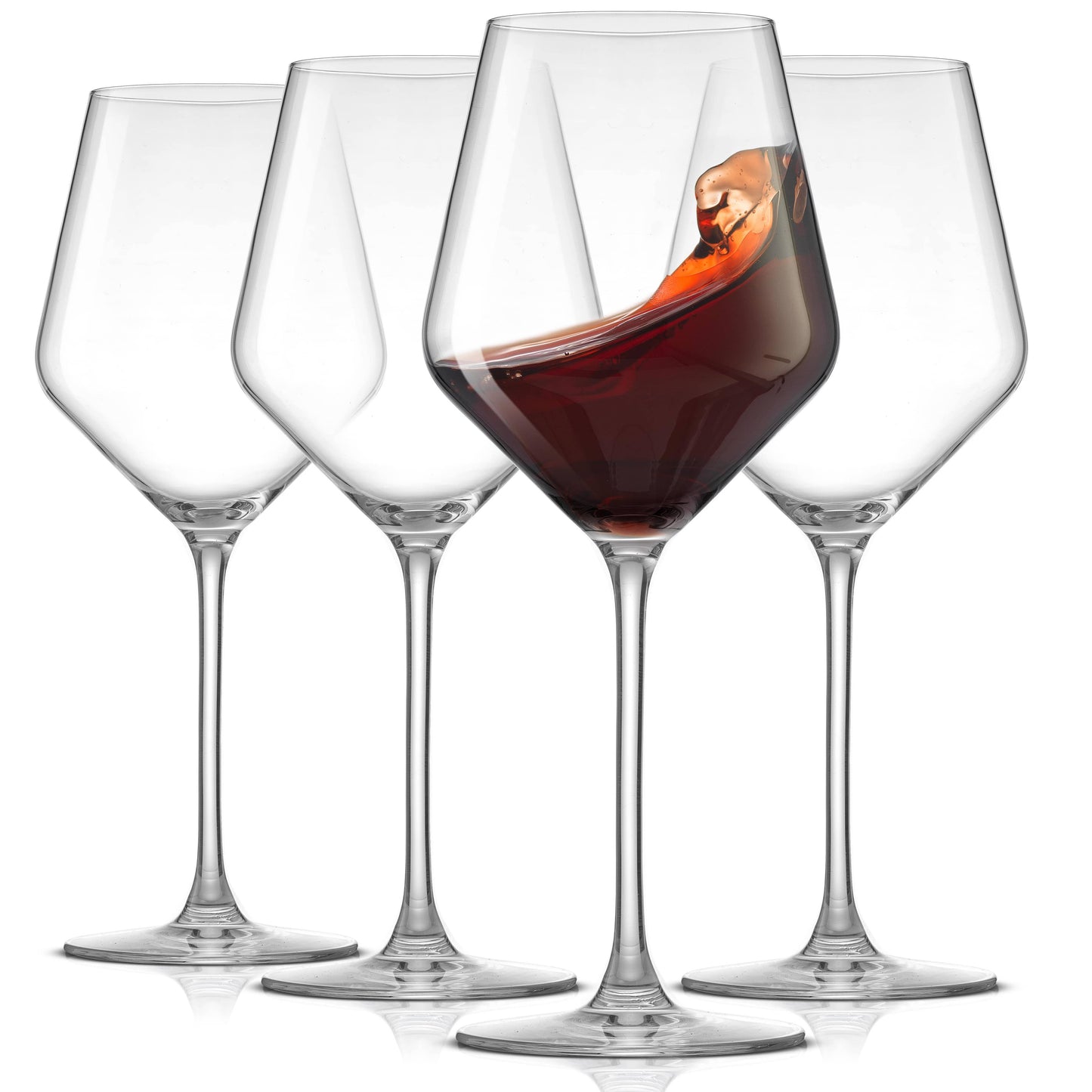 Layla Crystal Stemmed Red Wine Glasses, 17 Oz Set of 4