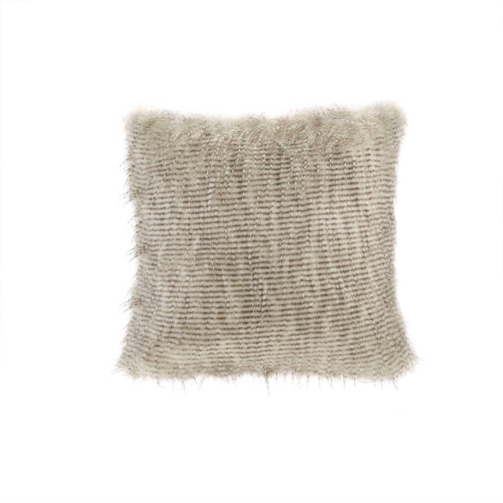 Long Faux Fur Square Throw Pillow 20x20