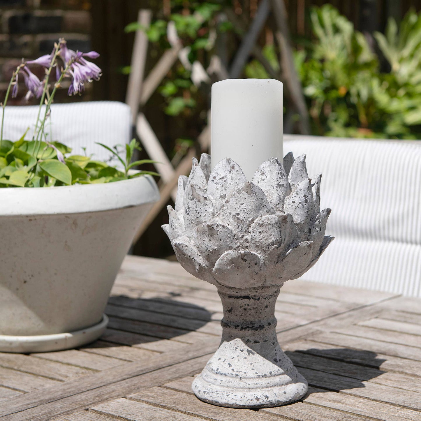 Birkdale Stone Artichoke Candle Holder