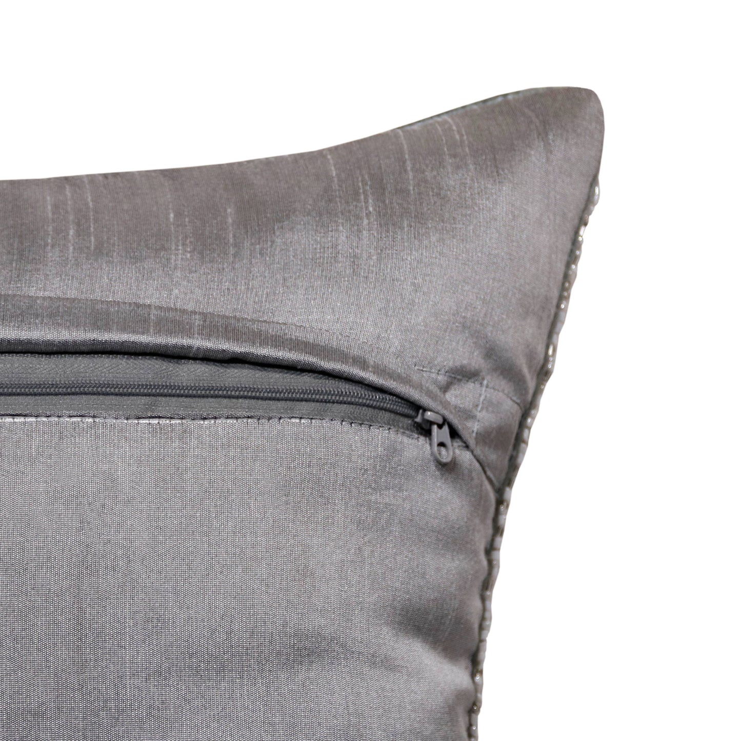 Harrison Handmade Throw Pillow, 20" x 20", Gray/Silver