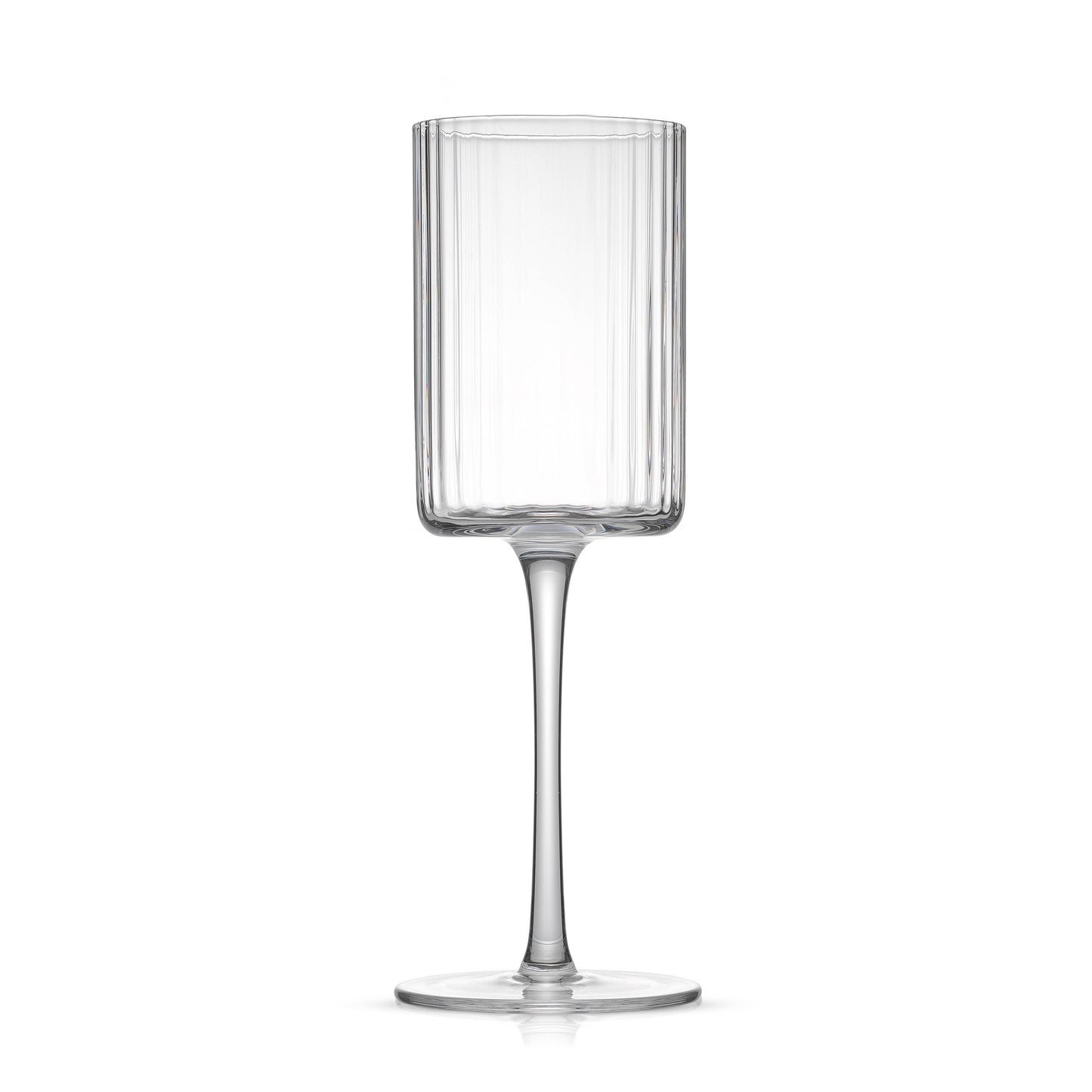 JoyJolt Elle Ribbed Stemmed White Wine Glass - Set of 2