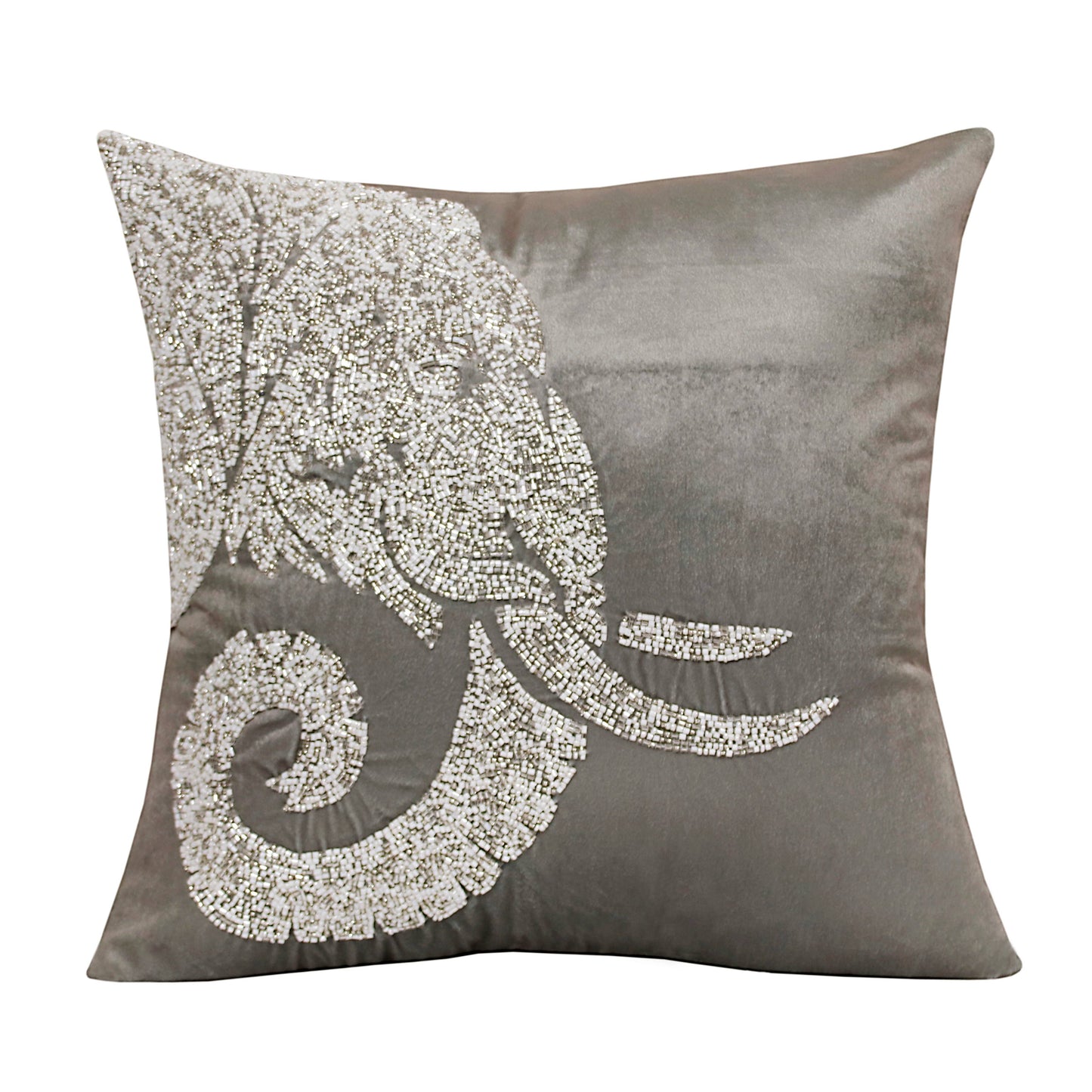 Harrison Handmade Throw Pillow, 20" x 20", Gray/Silver