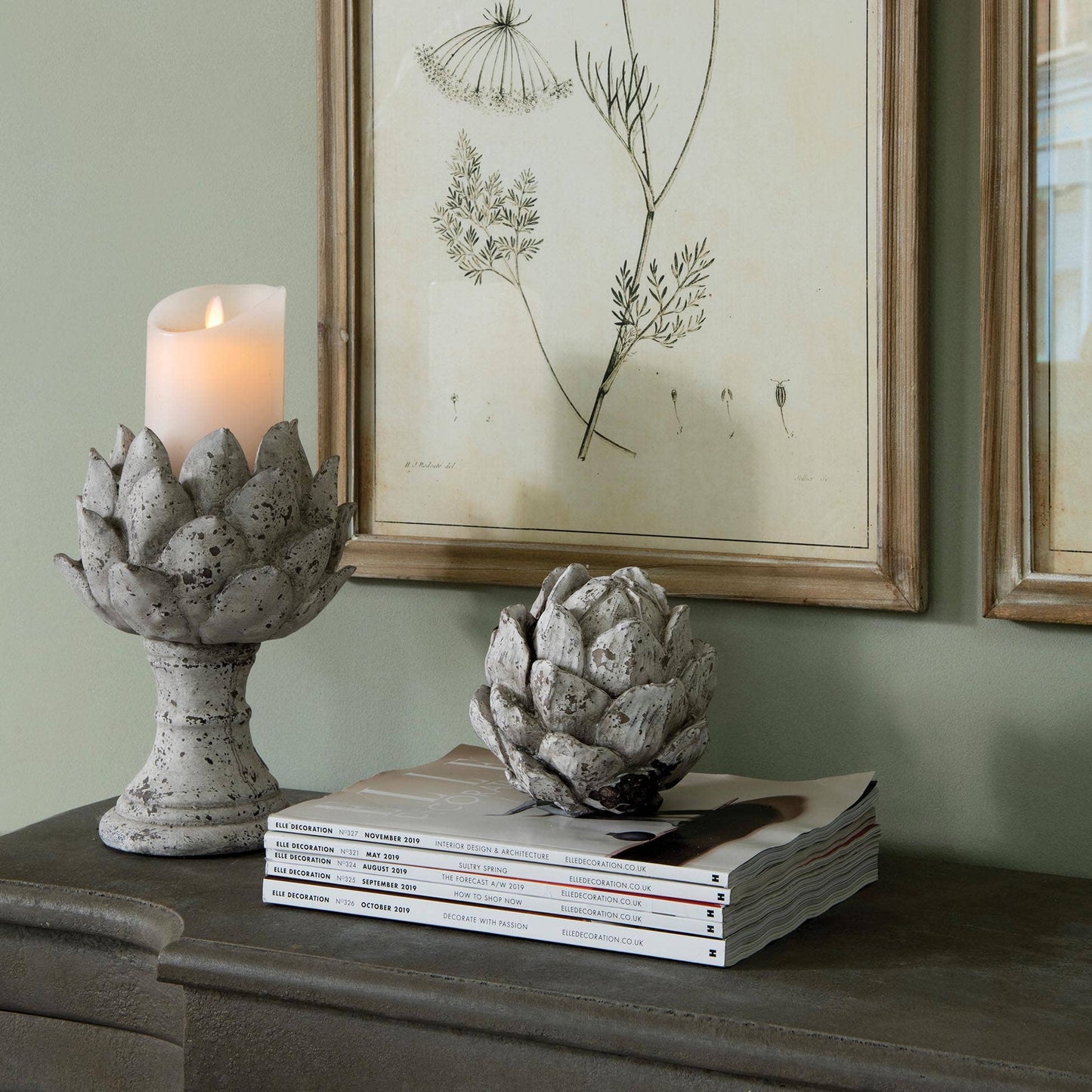 Birkdale Stone Artichoke Candle Holder