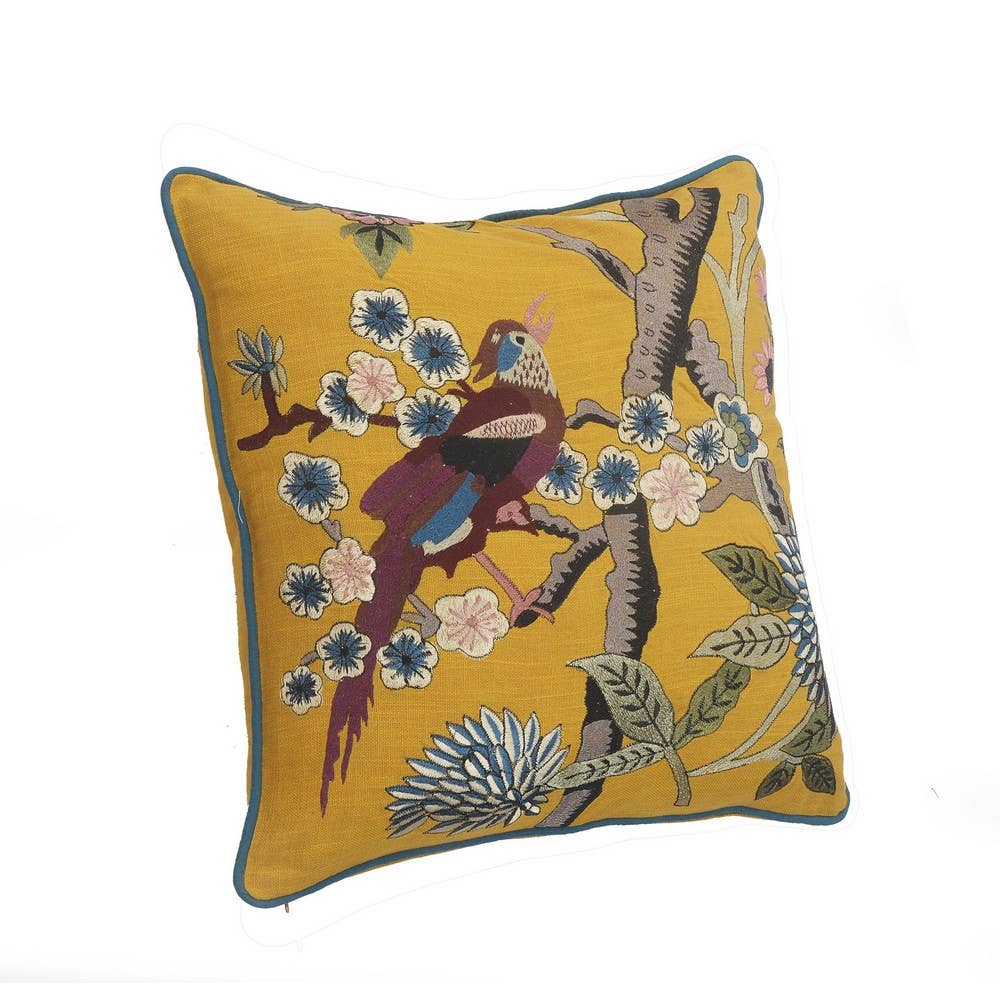 Yellow Bird of Paradise Throw Pillow