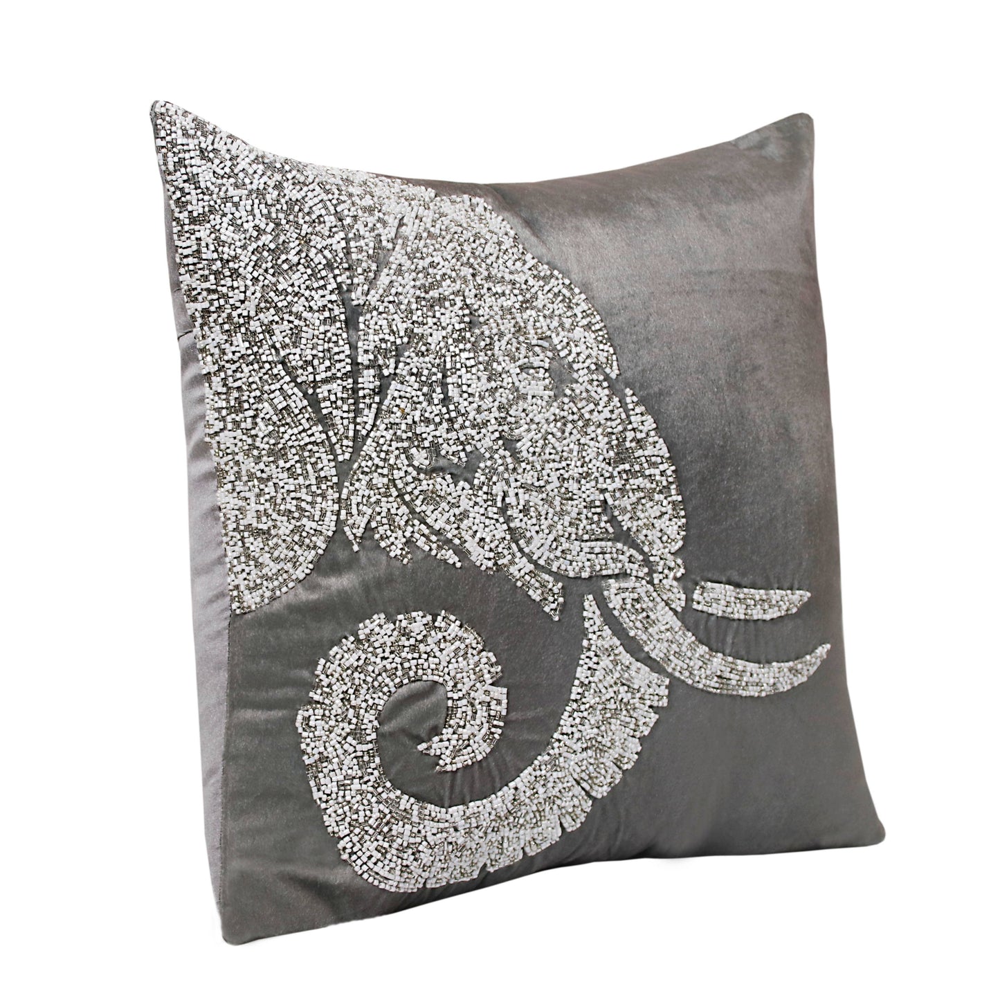 Harrison Handmade Throw Pillow, 20" x 20", Gray/Silver