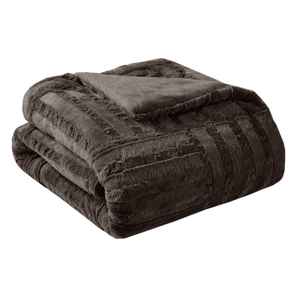 Ultra Plush 50x60" Throw Blanket, Chocolate Brown