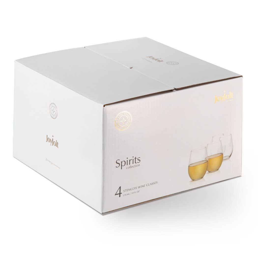 Spirits Stemless White or Red Wine Glasses - Set of 4