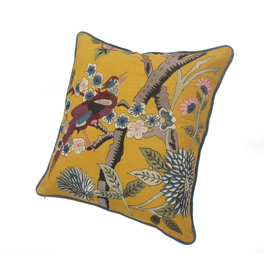 Yellow Bird of Paradise Throw Pillow