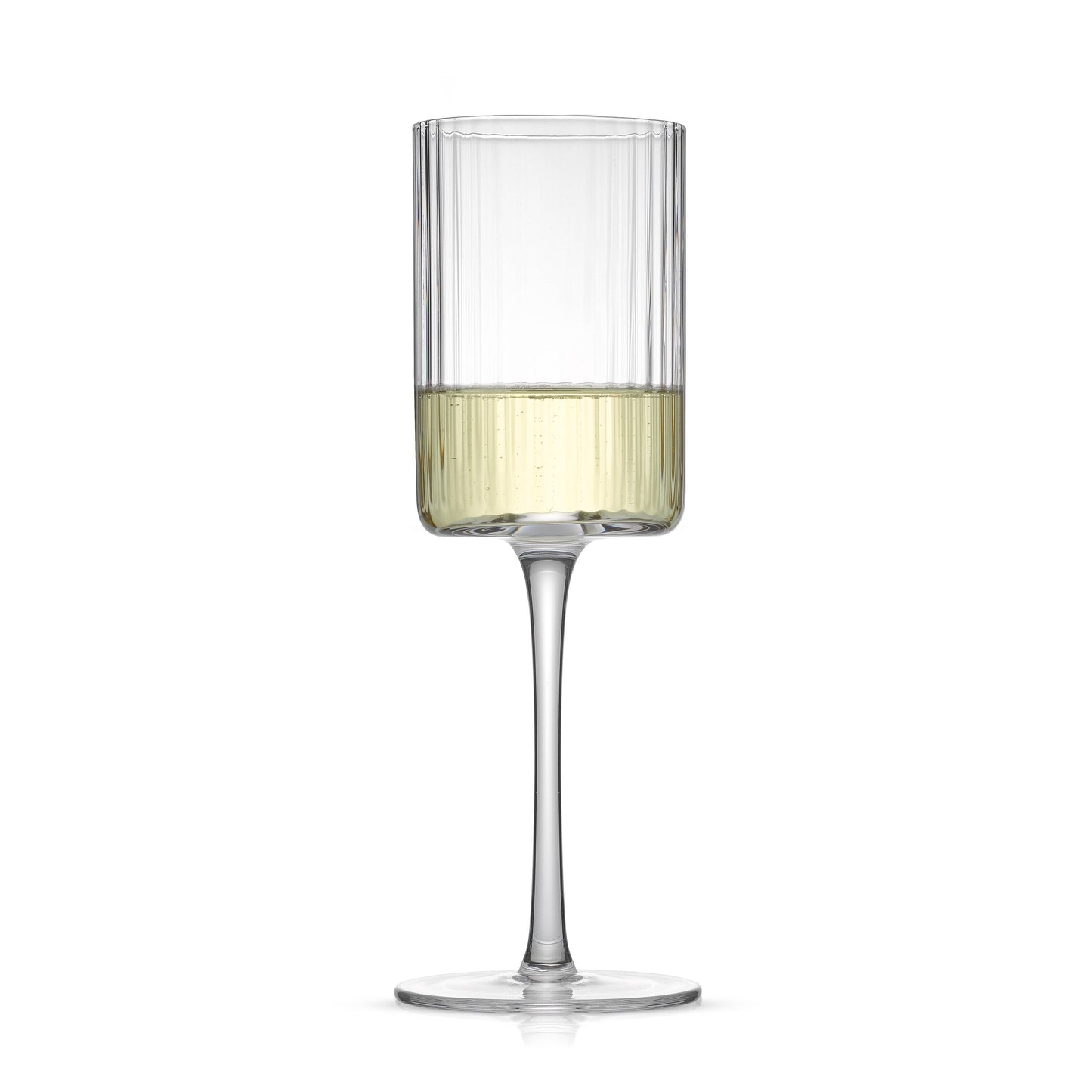 JoyJolt Elle Ribbed Stemmed White Wine Glass - Set of 2