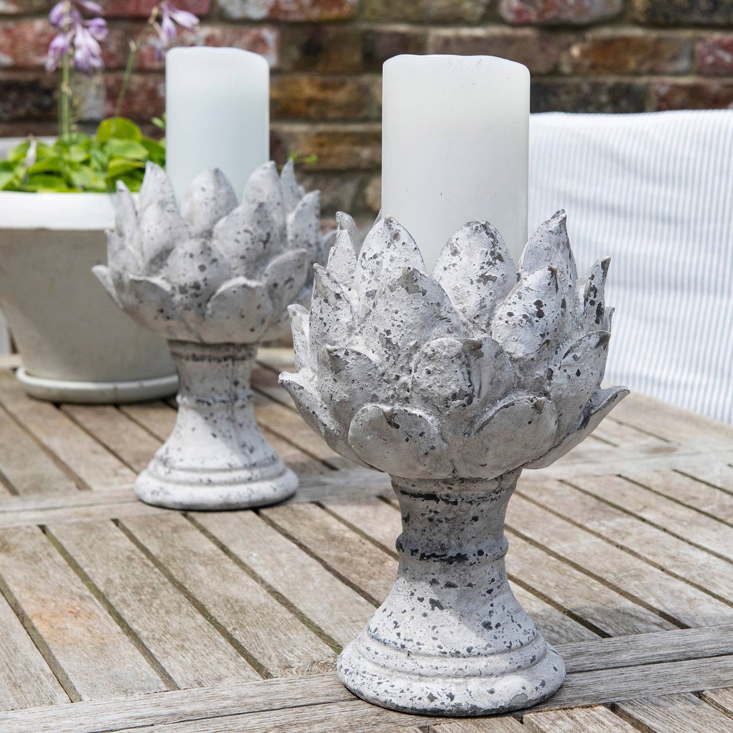 Birkdale Stone Artichoke Candle Holder