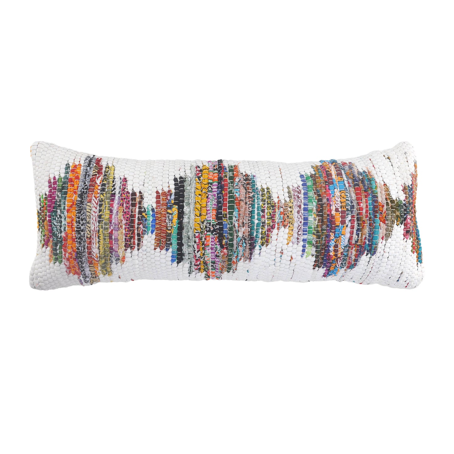 Chantale Geometric Throw Pillow, White/Multi