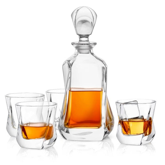 Aurora Crystal 5-piece Decanter Set