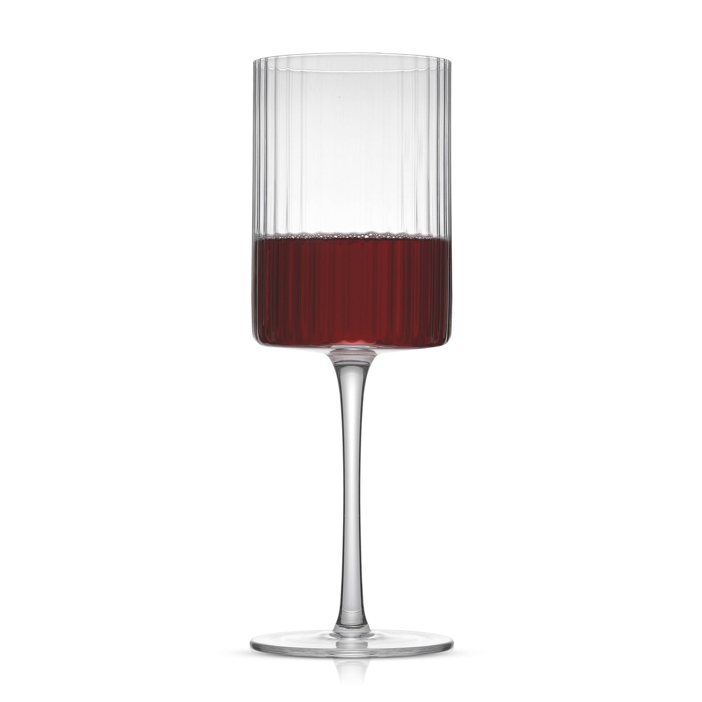 JoyJolt Elle Fluted Cylinder Red Wine Glass - Set of 2