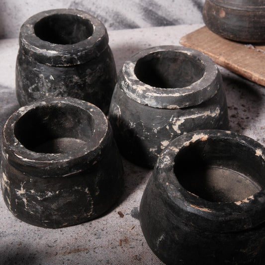 Vintage Hand-Carved Black Soapstone Vessel